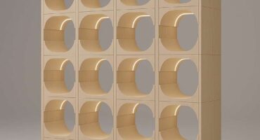 Esempio di moduli espositivi realizzati con fresatura CNC per allestimenti museali Axial.